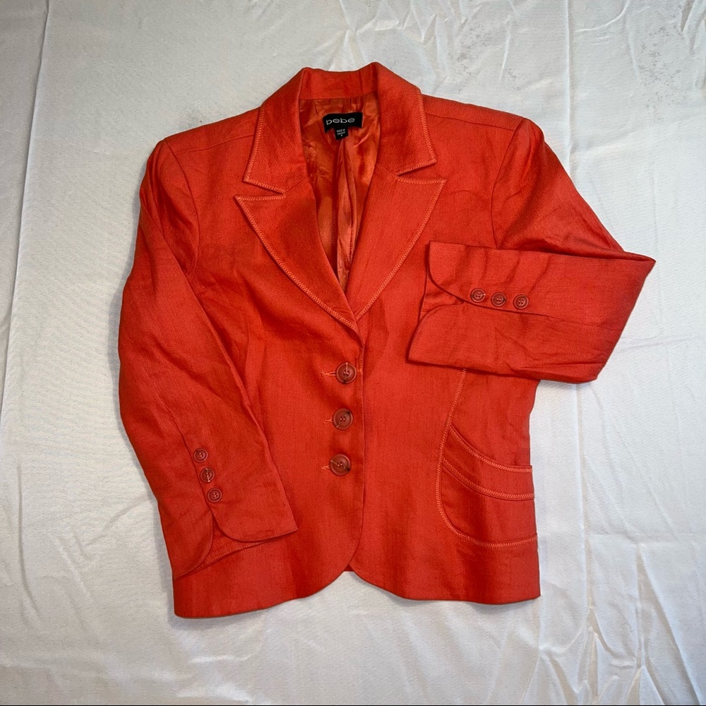 Bebe Orange fitted Blazer